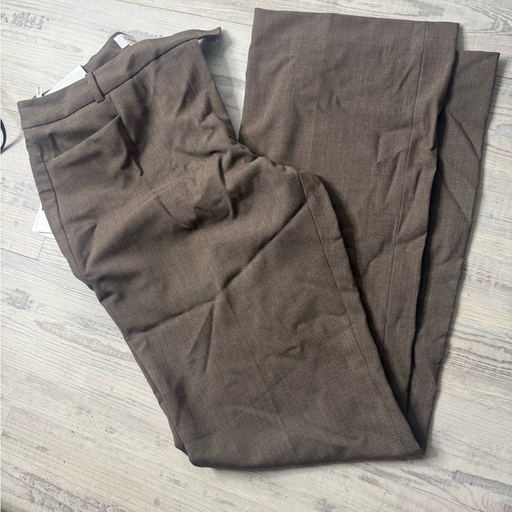 Calvin Klein Olive-Brown Bootcut Dress Pants - Picture 4 of 5